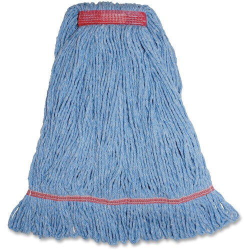 Genuine Joe  Wet Mop, Narrow Band, Blend, Looped, 12oz, Large, Blue-GJOLBL1B