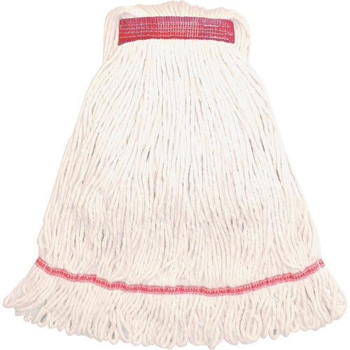 Genuine Joe  Wet Mop, Narrow Band, Blend, Looped, 12oz, Large, White-GJOLWH1B