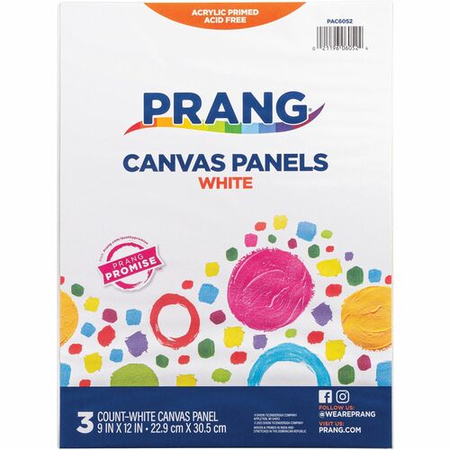 Pacon  Canvas Panels, 9"x1/8"x12", 3/PK, White