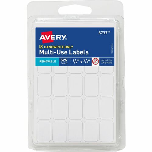 Avery  Multipurpose Labels,Removable,1/2"x1-3/4",525/PK,36PK/CT,WE