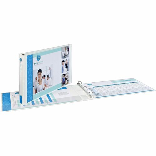 Avery  View Binder, Slant Ring, 1-1/2" Cap, 11"x17", 6/CT, White