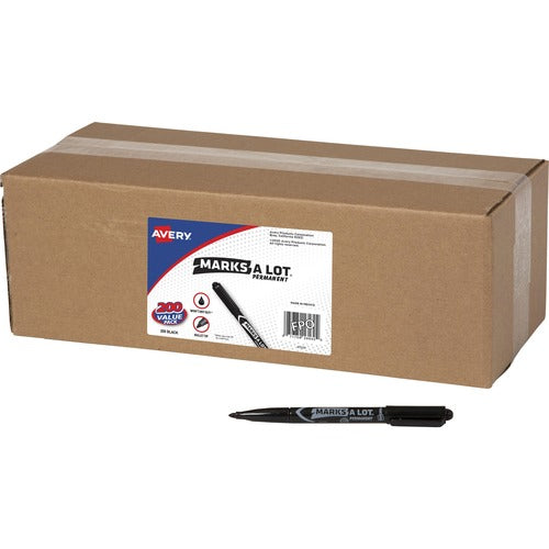 Avery  Permanent Markers, Nontoxic, Bullet Point, 200/CT, Black