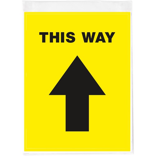 Avery  Decal,"This Way",Floor,Removable,8-1/2"x11",5/PK,YW/BK
