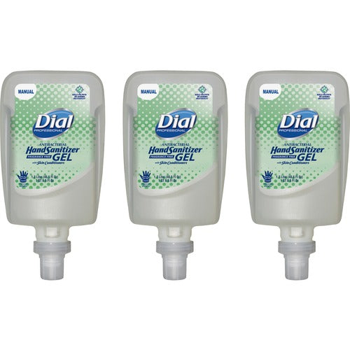 Dial Corporation  Hand Sanitizer Refill, Gel, f/Manual FIT, 1.2 L, 3/CT, Clear