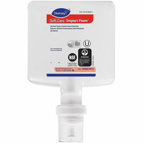 Diversey Care  Hand Sanitizer Refill,Foam,f/IntelliCare Disp,1.2L,6/CT,CL-DVO100907873