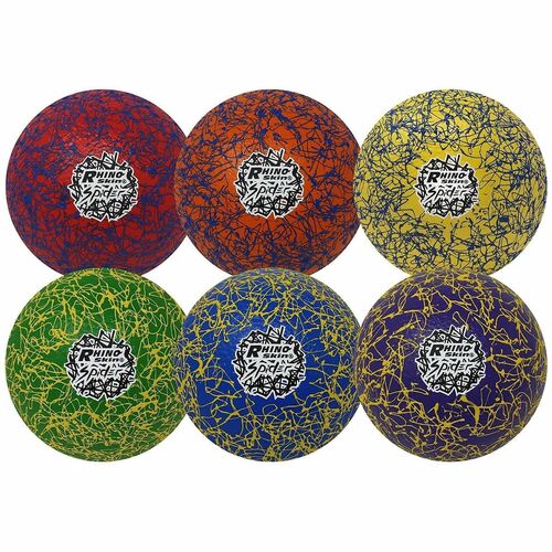 Champion Sports  Dodgeballs, Low-Density, Hi-Tech, Rhino Skin, 6", 6/ST, AST