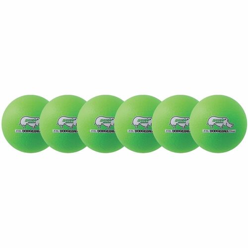 Champion Sports  Dodge Ball Set, Low-Bounce, 6", 6/Set, Neon Green
