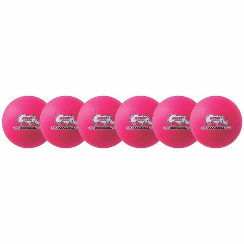 Champion Sports  Dodge Ball Set, Low-Bounce, 6", 6/Set, Neon Pink