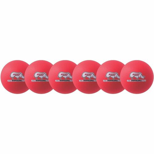 Champion Sports  Dodge Ball Set, Low-Bounce, 6", 6/Set, Neon Red