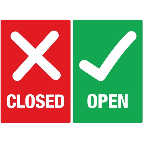 Avery  Decal,"Open/Closed",f/Table/Chair,4"x6",10/PK,RD/GN