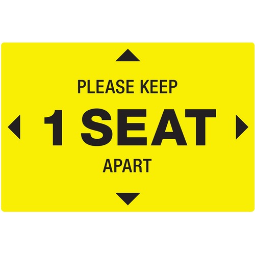 Avery  Decals,"Please Keep 1 Seat Apart",f/Chair,4"x6",10/PK,WE