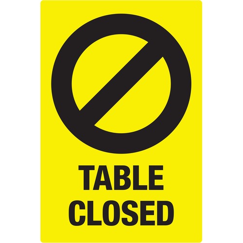 Avery  Decal,"Table Closed",f/Tables,4"x6",10/PK,Yellow