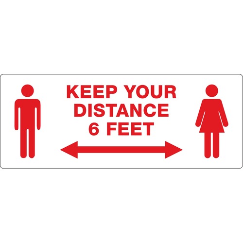 Avery  Decal,"Keep Your Distance",Wall,3-1/4"x8-3/8",15/PK,MI