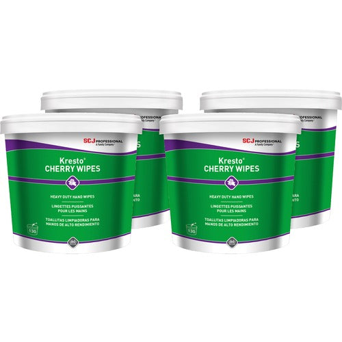 S.C. JOHNSON & SON, INC  Hand Wipes, Cherry, 10"x12", 130Wipes/Bucket, 4BKT/CT,WE/RD