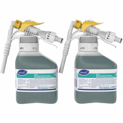 Diversey Care  Disinfectant Cleaner,RTD,f/Restrooms,Nonacid,1.5L,2/CT,Green-DVO3063437