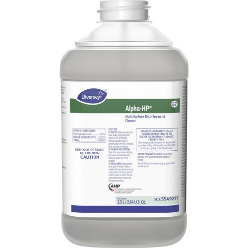Diversey Care  Disinfectant Cleaner, AHP, Multi-surface, 2.5L, 2/CT, Clear-DVO5549211