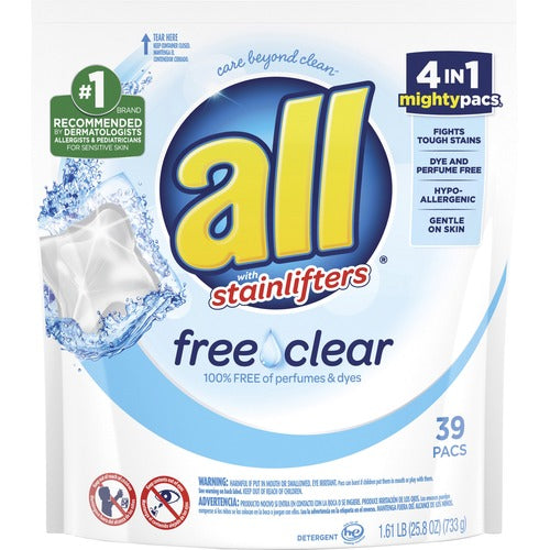 Dial Corporation  Laundry Detergent, Pacs, Free Clear, 39/PK, WE