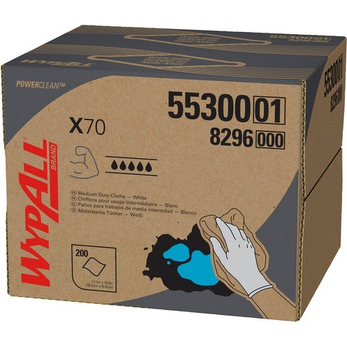 Kimberly-Clark Professional  Cloths,WypAll X70,Reusable,11.1"x16.8",200 Sht/CT,WE