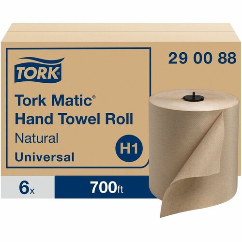 TORK  Paper Towel Roll, 1-Ply, 7.68"x700', 6/CT, Natural