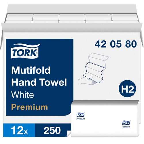 TORK  Towels,Multifold,Paper,9"x3.2",250/Sleeve,12 Sleeves/CT,WE