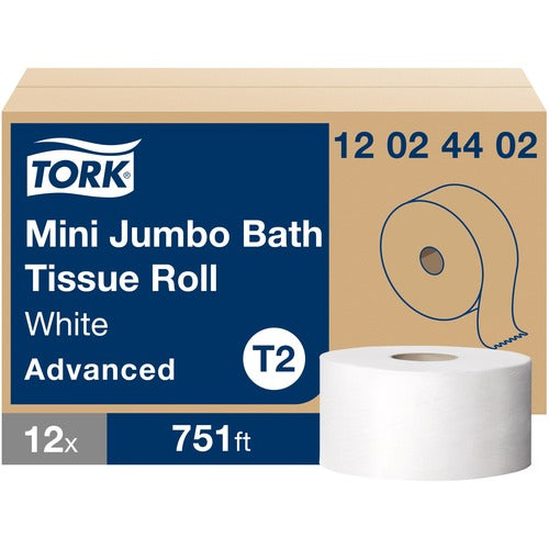 TORK  Bath Tissue, 3-3/5"x751', 2-Ply, 12/CT, White