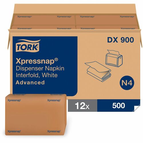 TORK  Dispenser Napkin,Interfold,1-Ply,13"x8.5",500/PK,12PK/CT,WE