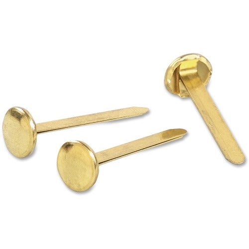ACCO  Round Head Fasteners, Size 5, 15/32"x1-1/4", 100/BX, Brass