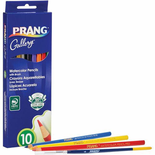 Dixon Ticonderoga Company  Watercolor Pencils, Pre-sharpened, 10 Colors, AST-DIXX23650