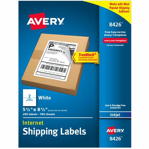 Avery  Labels,Inkjet,Shipping,Permanent,5-1/2"x8-1/2",200/PK,WE
