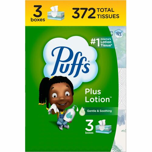 Procter & Gamble Commercial  Facial Tissues, Puffs w/Lotion, 124/BX, 3BX/PK, WE