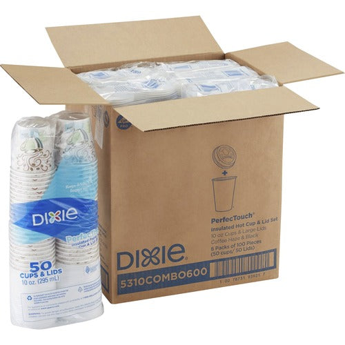 Dixie Foods  Cup/Lid Combo, Nonslip, 10oz, 50/PK, WE-DXE5310COMBO6