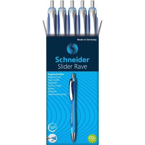 Rediform  Pen, Ballpoint, Rave, 1.4mm Point, 5/PK, Blue