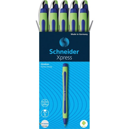 Rediform  Pen, Fineliner, Xpress, 0.8mm Fiber Point, 10/PK, Blue
