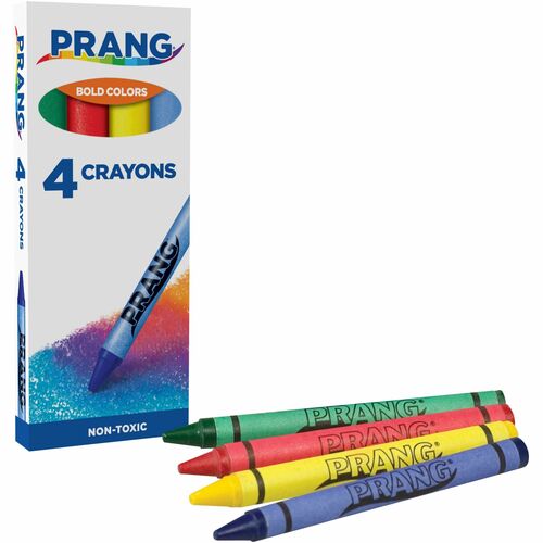 Dixon Ticonderoga Company  Crayons, Nontoxic, Tuck Box, 4/PK, Green/Red/Yellow/Blue-DIXX150