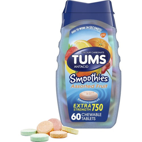 Glaxosmith Kline Cnsmr Hlth  Antacid, Smoothies, Assorted Fruit, 60/Bottle, AST-GKC39287