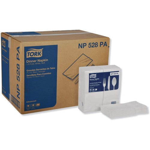 TORK  Dinner Napkin,2-Ply,Tallfold,16-3/4"Wx15"L,100/PK,28/CT,WE