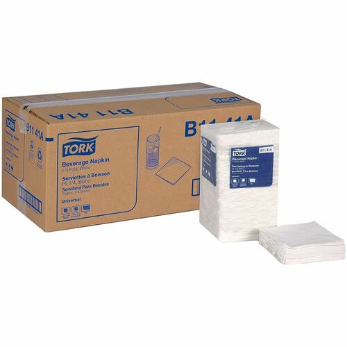 TORK  Beverage Napkin, 1-Ply, 4-7/10"Wx9-2/5"L,500/PK,8/CT,WE