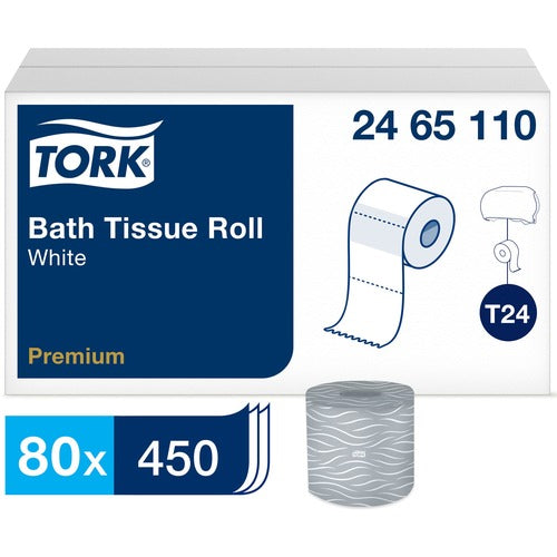 TORK  Bath Tissue, 2 Ply, 3-9/10"Wx156'L, 80/CT, White