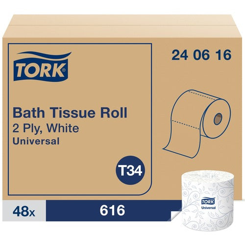 TORK  Bath Tissue, 2 Ply, 3-3/4"Wx205'L, 48/CT, White