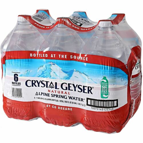 Crystal Geyser Water  Water, Bottled,1 Gal,6/CT,Clear