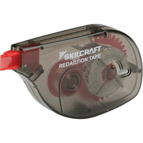 SKILCRAFT  Redaction Tape, w/Dispenser, Single Line, 1/5"x314", White