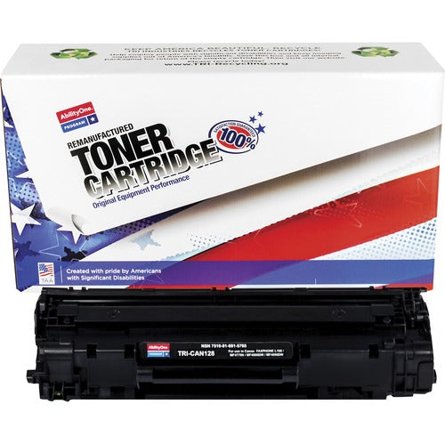 SKILCRAFT  Toner Cartridge, Remanuf. Canon 128, 2100 Yield, BK