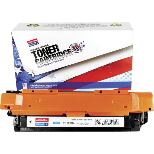 SKILCRAFT  Toner Cartridge, Remanuf. HP 654A, 15000 Yield, CYN