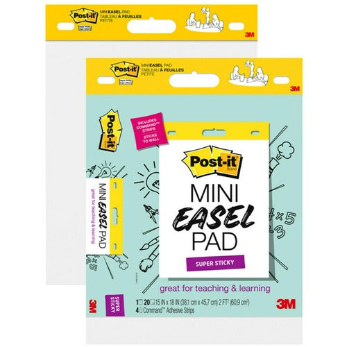 3M  Easel Pad,Super Sticky,20 Shts,15"x18", 2/PK,WE