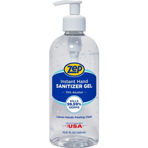 Zep Commercial  Hand Sanitizer, Pump-friendly, Alcohol-based, 500ml, Clear