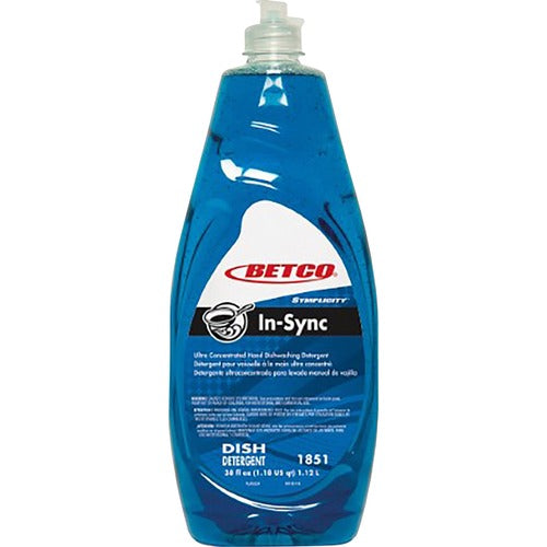 Betco Corporation  Dishwashing Detergent, Manual, Liquid, 38oz, Blue