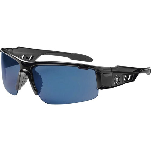 Ergodyne  Safety Glasses,1/2-Blade,Blue Mirror Lens/Black Frame-EGO52092