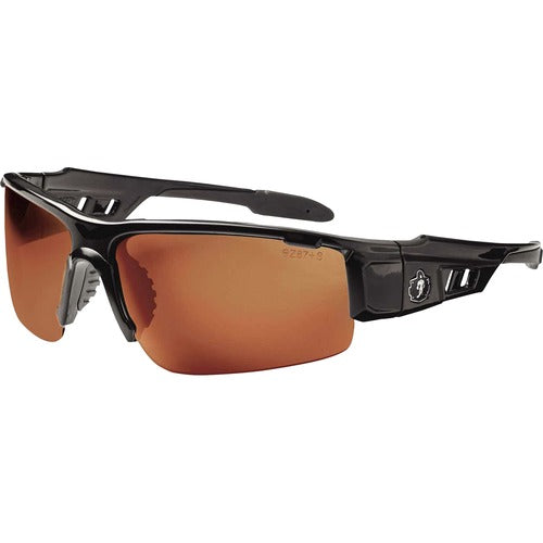 Ergodyne  Safety Glasses,1/2-Blade,Polarized CopperLens/BK Frame-EGO52021