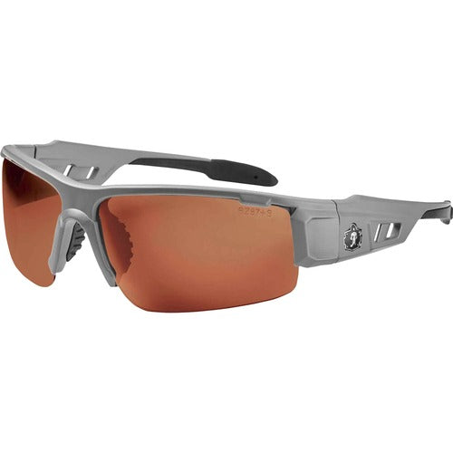 Ergodyne  Safety Glasses,1/2-Blade,Polarized CopperLens/Matte GY-EGO52121