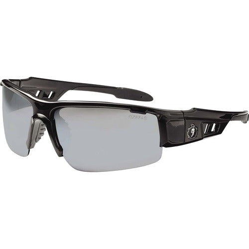 Ergodyne  Safety Glasses,1/2-Blade,Silver Mirror Lens/Black Frame-EGO52042